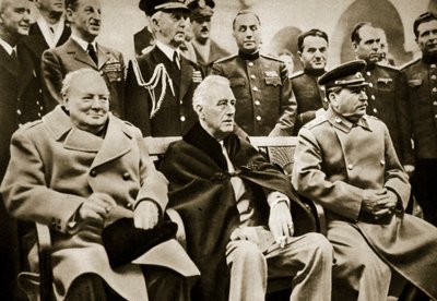 The Big Three at the Yalta Conference: Prime Minister Churchill, President Roosevelt, and Generalissimus Stalin, February 1945 by English Photographer